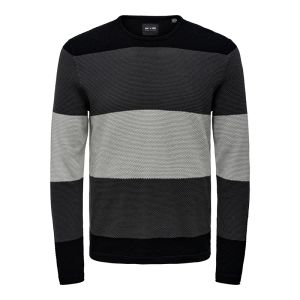 ONSPANTER REG 12 BLOCK STRUC CREW KNIT
